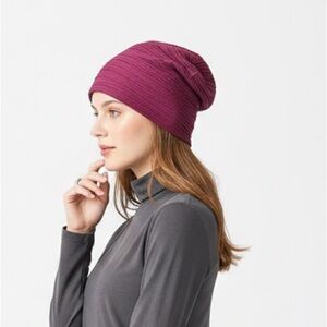 Vintage Style Oxblood Red Beanie Textured Grunge Aesthetic Cabincore Winter